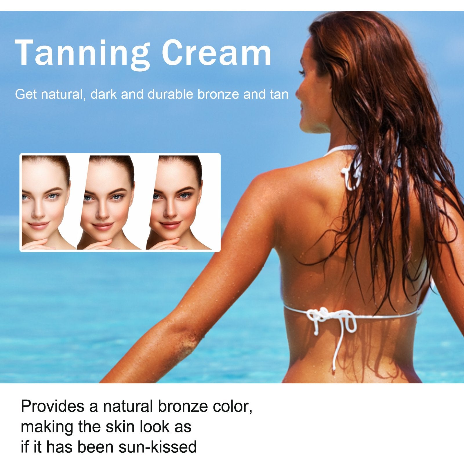 EELHOE Tanning Cream, Outdoor Beach Tanning Helps Tan Wheat Tan Moisturizes Skin And Helps Tan Skin - E-LUSH