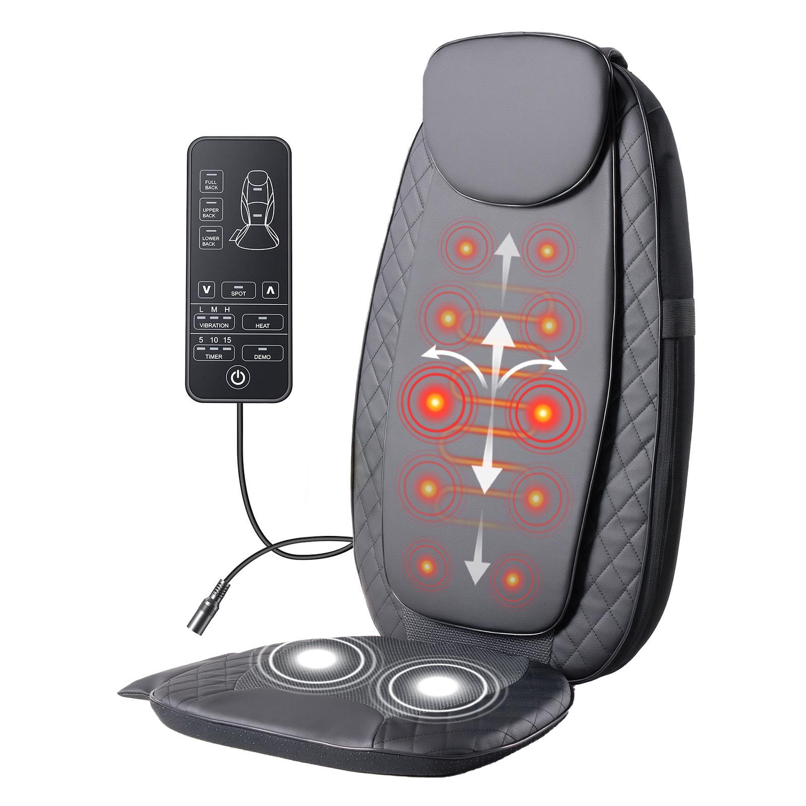 Back Massagers, Vibrating Heating Pad For Back, Massage Chair Pad For Pain Relief Deep Tissue - E-LUSH