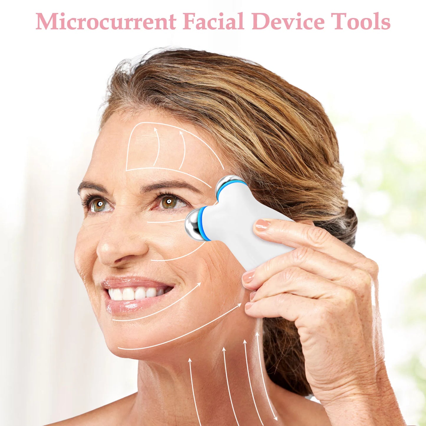 Anti Aging And Wrinkles Microcurrent Facial Device, Boost Skin Care Products Absorption - White - E-LUSH